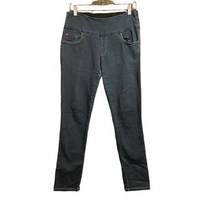 Pajama Jeans Womens Size Small Pull On Elastic Waist Blue Dark Wash Slim Skinny‎